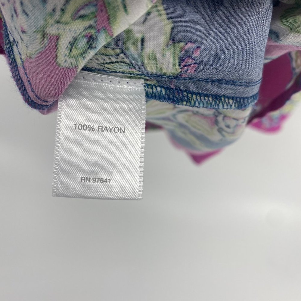 J. JILL  Floral Drapey Color Block Tank Top M - Picture 5 of 5